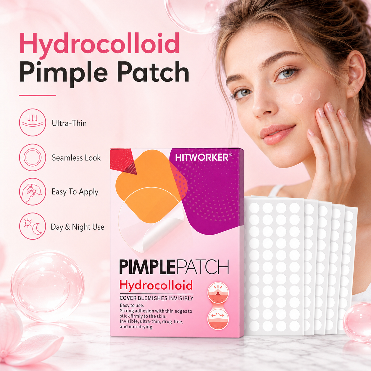 Skincare Gentle - 1200/400pcs/box invisible acne patch set -