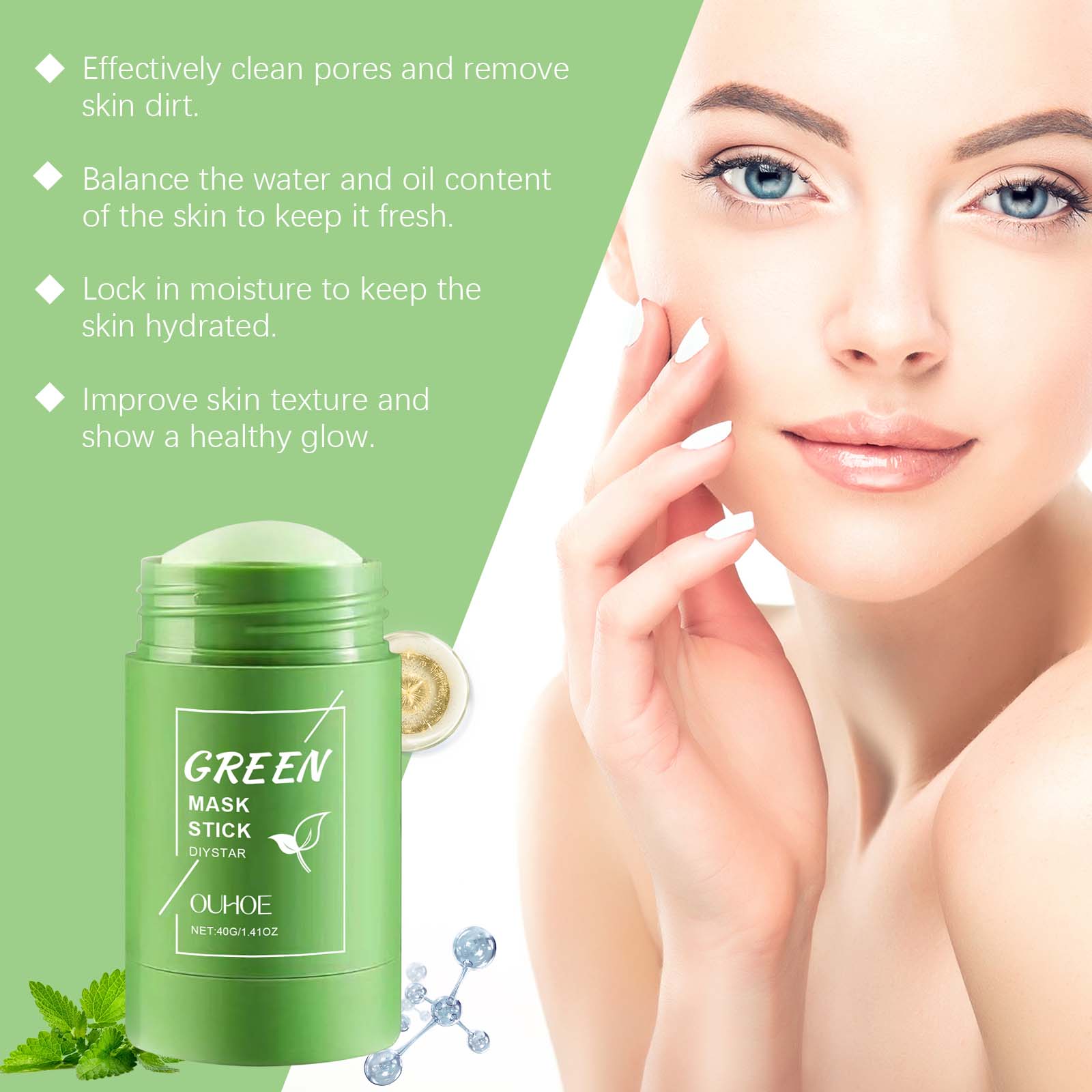 1~5PCS Green Tea Clay Stick Fo - Bentonite Clay Mask ulasan dan harga