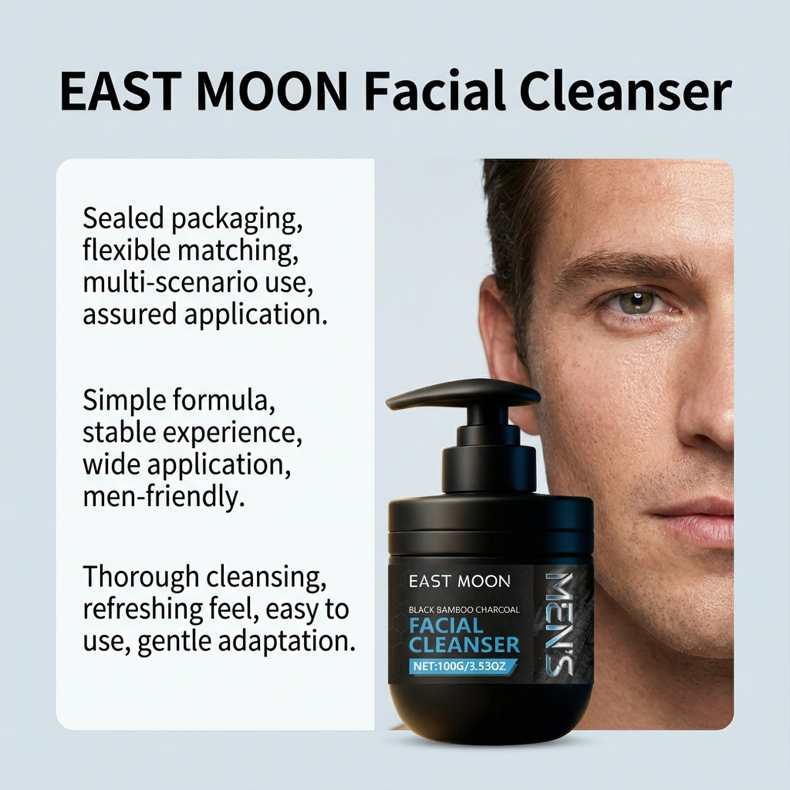 Mens Bamboo Charcoal Facial Cl - Skincare Natur E ulasan dan harga