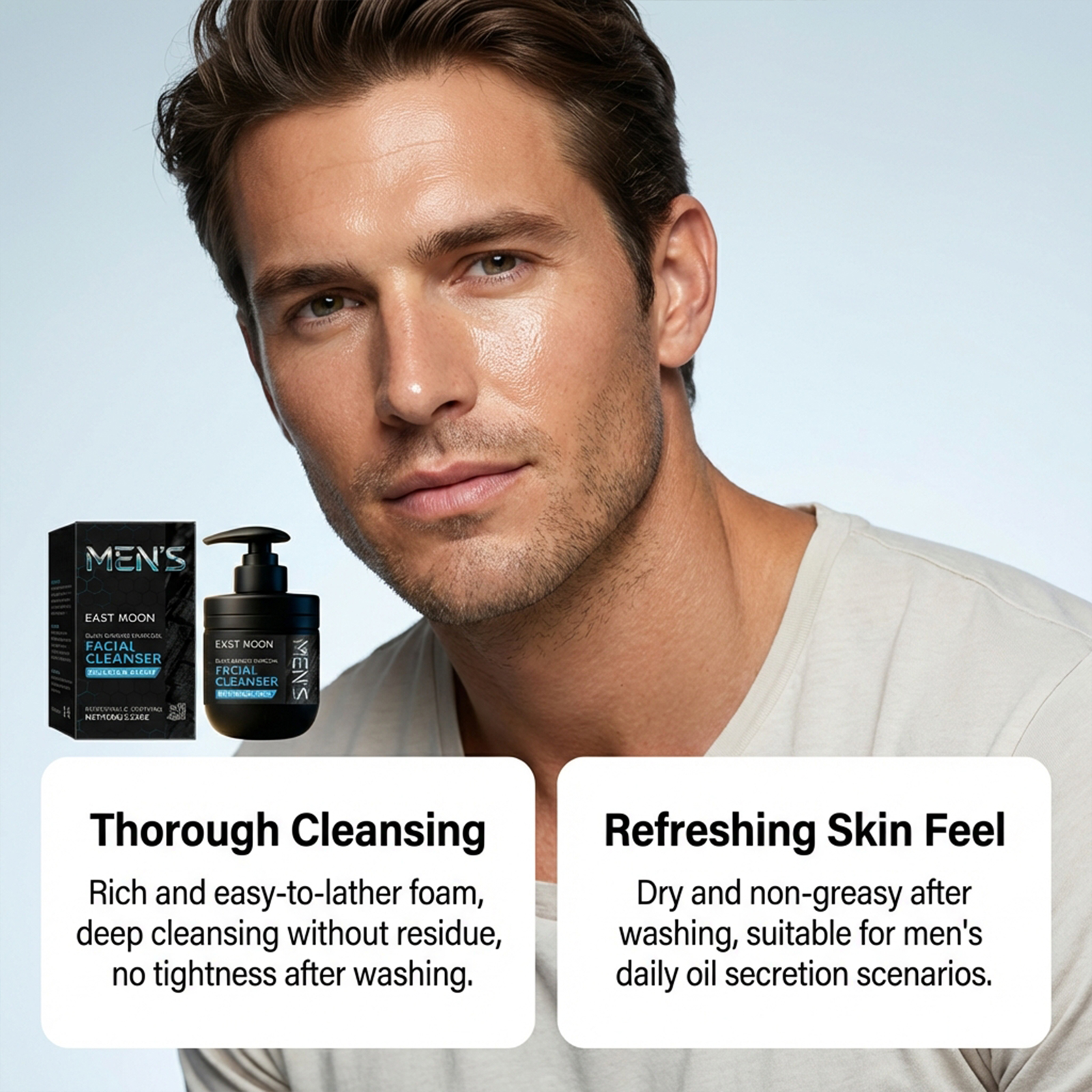 Mens Bamboo Charcoal Facial Cl - Skincare Natur E ulasan dan harga
