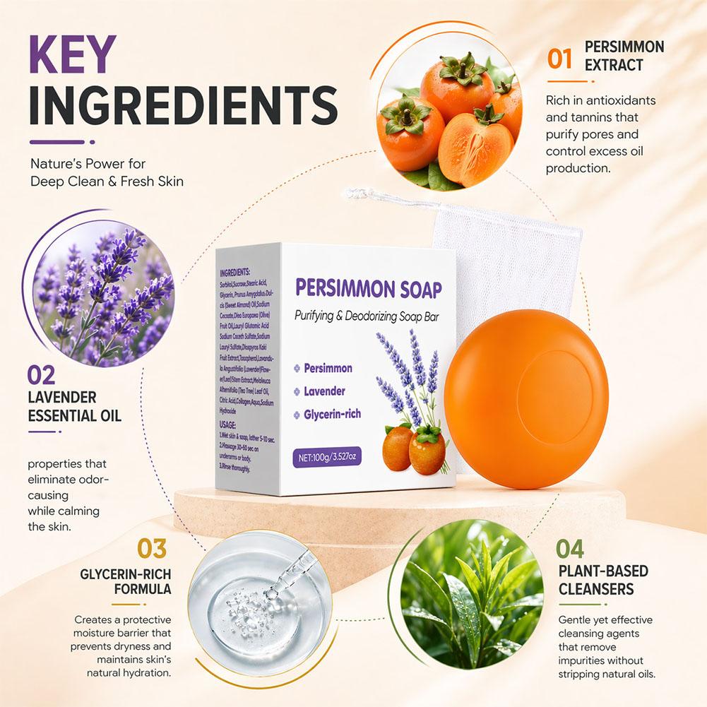 Persimmon lavender Soap Bar Pe - Skincare Gentle ulasan dan harga