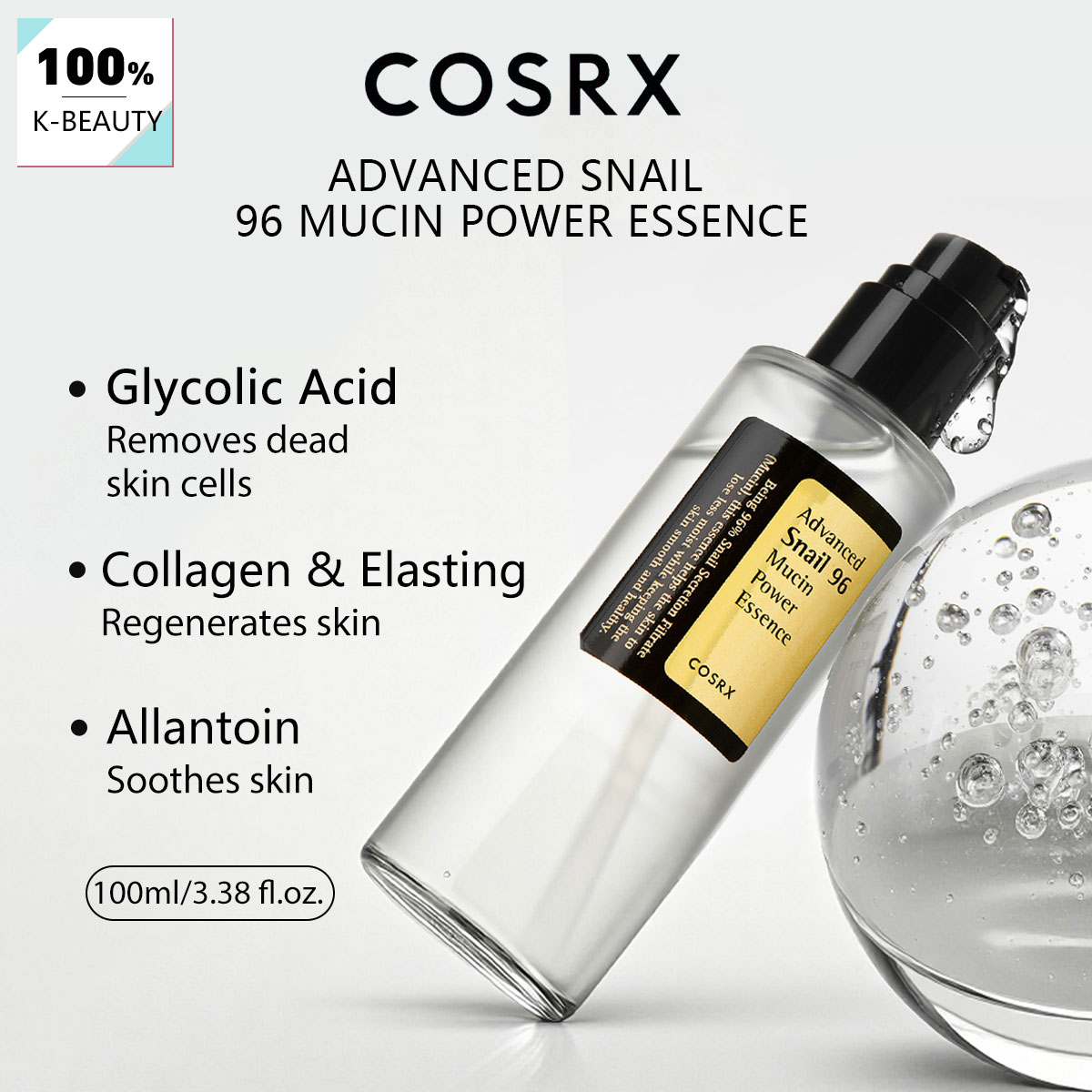COSRX Snail Mucin 96 Power Rep - Snail Mucin Essence ulasan dan harga