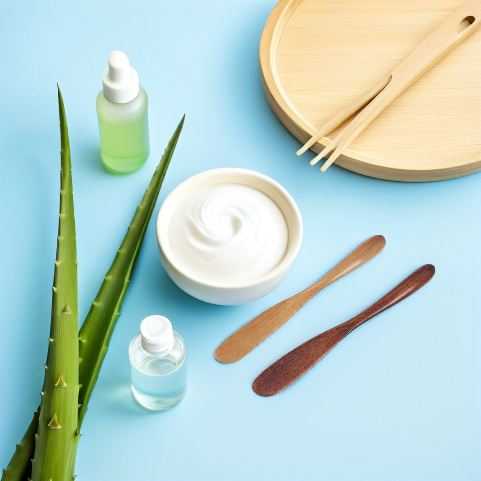2Pcs Wooden Skincare Spatula S - Skincare Natur E ulasan dan harga