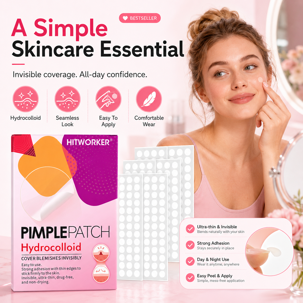 1200/400pcs/box invisible acne - Skincare Gentle ulasan dan harga