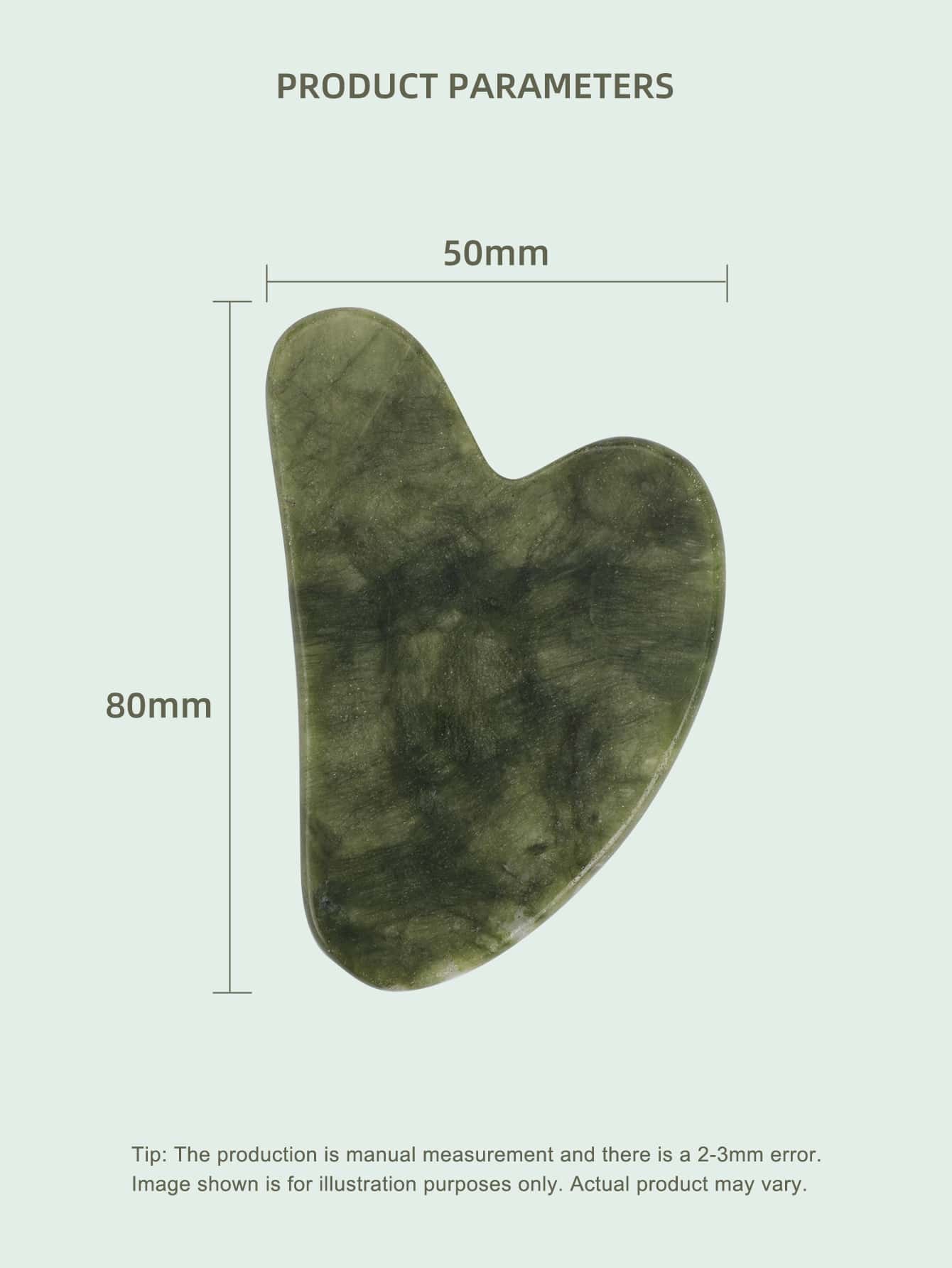 1pc Heart-Shaped Natural Jade  - Skincare Natur E ulasan dan harga