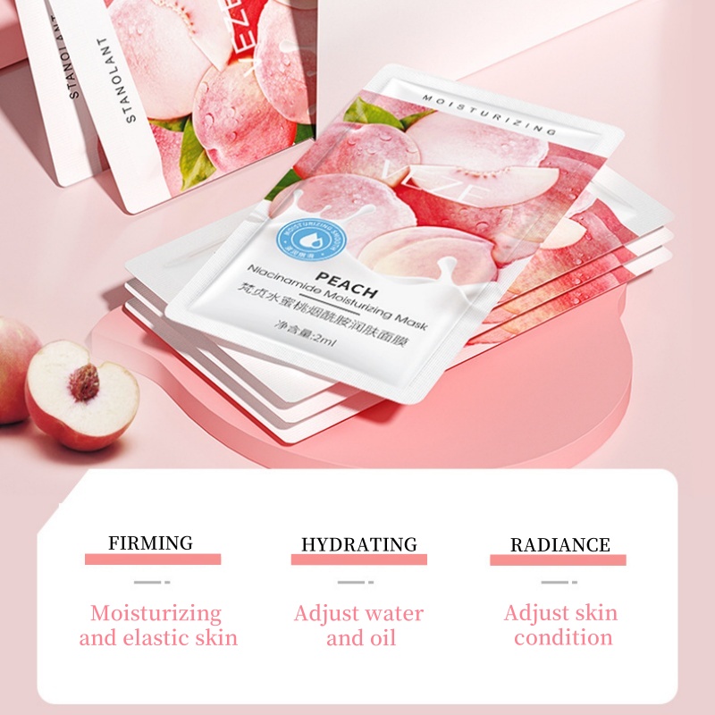 30 Pieces/Box, Peach Sleeping  - Bentonite Clay Mask ulasan dan harga