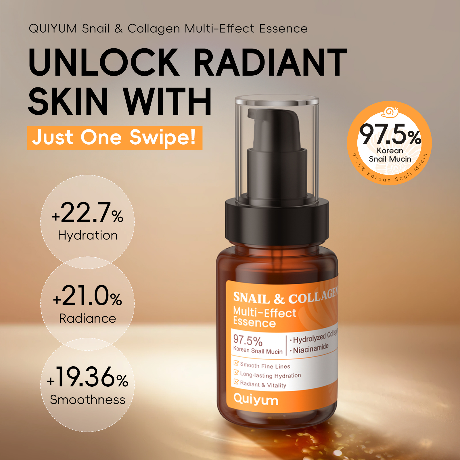 Quiyum Snail Mucin & Collagen  - Snail Mucin Essence ulasan dan harga