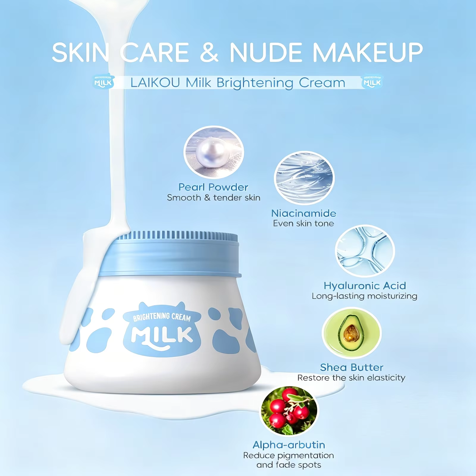 Laikou Milk Suyan Cream Bright - Skincare Niacinamide ulasan dan harga